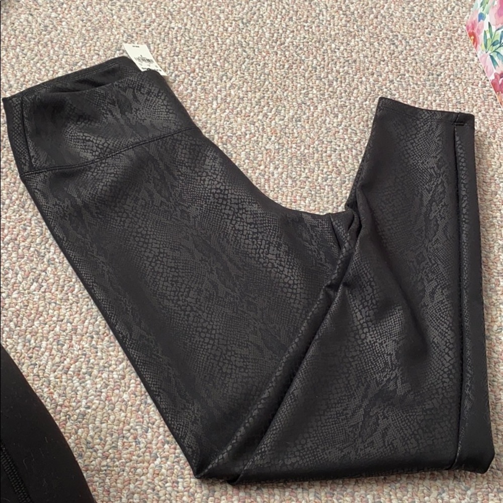Black snake skin leggings